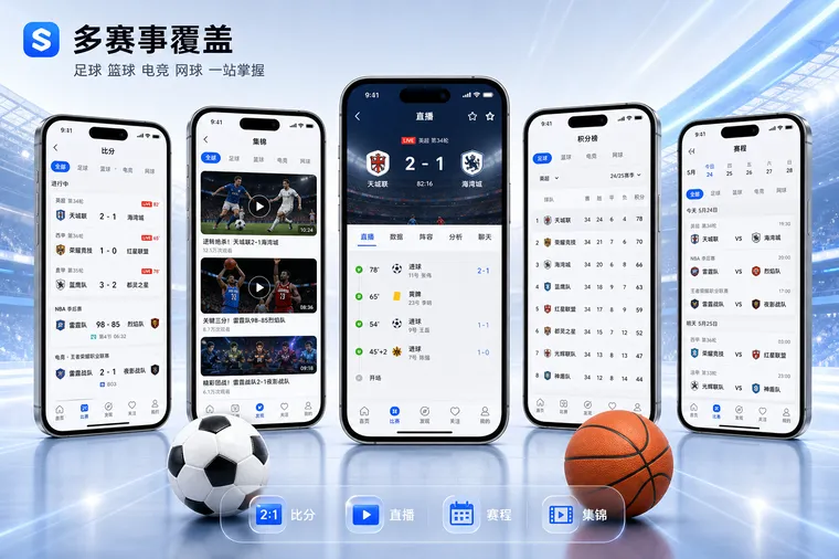 快速入口 · 手机追赛服务 · 赛程提醒更清楚界面展示